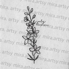 a drawing of some flowers on top of a piece of paper with words written in it