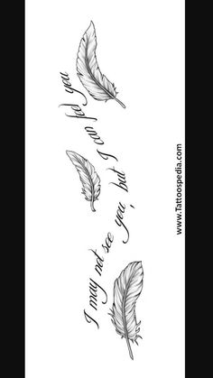 three inked feathers with the words, you are loved