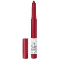 Get up to 8-hour matte lip color that glides on crayon-easy! Draw it on and bring it on, all day. Our 1st lip crayon with Lasting Ink technology glides a rich layer of matte lipstick color across the lips with effortless control that lasts for up to eight hours of wear. Keep the tip ultra-precise with the built-in sharpener, so you can easily apply your lip color no matter where your day takes you.
Step 1. Apply this long-lasting lipstick in the center of your upper lip and follow the contours o Maybelline Superstay Ink Crayon, Superstay Maybelline, Longwear Lipstick, Drugstore Lipstick, Brightening Face Mask, Maybelline Color Tattoo, Crayon Lipstick, Maybelline Superstay, Oil Free Makeup