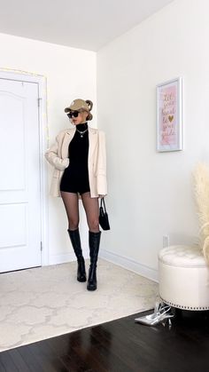 Sheer Tights Outfit Fall, Platform Knee Boots, Kiss Boots, Kerina Wang, Classy Elegant Outfits, Dynamite Clothing, Closet Cleanout, Knee Boots Outfit, Fall Ootd