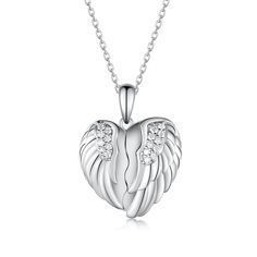 PRICES MAY VARY. ♥DESIGN CONCEPT♥-- This Heart Angel Wing Locket Necklace uses the latest design concepts and craftsmanship. One photo is one cherious memory. You can treasure your memories and connect them in series. You can put one pictures on the locket. Memorial photo locket necklace will make her moved and surprised.This necklaces are suitable for every occasion and wear！ ♥HIGH QUALITY MATERIAL♥ -- Metal:92.5% Sterling Silver,Which Makes it Not Easy to Break,Tarnish or Tangle.Stamped "S925" Angel Wings Locket Necklace, Chain Of Hearts, Locket Necklaces, Meaningful Necklace, Picture Necklace, Heart Photo, Photo Locket Necklace, Great Gifts For Mom, Photo Locket