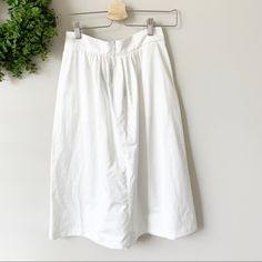 Zara Skirt In White Gathered Front And Back With Zipper Back Closure Hits Below The Knee Has Two Hidden Slanted Pockets On Each Side By Hips. Very Light And Airy And Drapes Nicely. Waist Measurement Is 13" When Lay Flatted, And Length Is 25.5" Brand New Without Tag, Never Been Worn!! / As Bought In Store. No Flaws. From A Smoke Free And Pet Free Home! Zara Gathered Skirt For Spring, Zara Spring Gathered Skirt, White Pleated Zara Skirt, Zara White Pleated Skirt, Zara Casual Knee-length Skirt, Zara White Midi Skirt, Zara Cotton Skirt For Day Out, Zara Midi Skirt, Zara Skirt