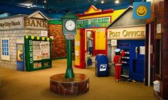 the children's bank is decorated in bright colors