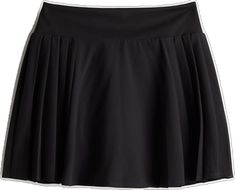 Sporty Tennis Skirt With Wide Waistband, Athleisure Pleated Workout Skort, Pleated Athleisure Skort For Workout, Sporty Pleated Swim Skirt, Black Pleated Tennis Skirt For Sports, Sporty Solid Pleated Swim Skirt, Sporty Skirted Skort With Elastic Waistband, Sports Black Pleated Skort, Short Pleated Tennis Skirt For Sports