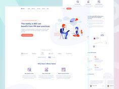 the landing page is designed to look like it has an image of two people sitting in chairs