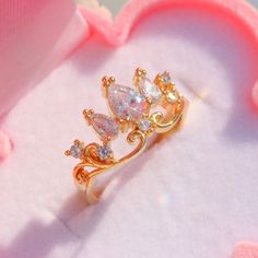 Rapunzel Crown Wedding Ring, Repunzel Crown Ring, Rapunzel Tiara Ring, Disney Inspired Wedding Rings, Tangled Jewelry Disney, Rapunzel Quinceanera Theme Tiara, Tangled Theme Wedding Dress, Repunzel Quince Theme Nails, Wedding Rings Tangled