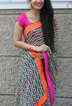 black orange pink white Simple Aari Work Blouse Designs, Blouse Sleeve Designs, Simple Aari Work Blouse, Blouse Designs Catalogue, Fashionable Saree Blouse Designs