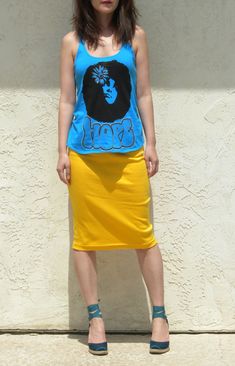 "Yellow Everyday Pencil Skirt has been best seller season after season for reason It is made of high quality knit jersey fabric with great stretch Elastic waist is built for easy pull up Fit is just amazing as many customers praise You can style it for office or everyday casual skirt It all adds up to a wardrobe classic that you'll wear and wear We now have plus sizes available -Fitted fit ( fits like glove ) -Drops below knees -Waist sits below naval -Pull on waist with elastic sewn underneath Casual Mini Skirt With Graphic Print, Graphic Print Skirt For Summer, Summer Graphic Print Skirt, Casual Stretch Pencil Skirt For Spring, Cotton Lined Pencil Skirt For Summer, Casual Stretch Mini Pencil Skirt, Casual Stretch Pencil Skirt For Summer, Summer Casual Stretch Pencil Skirt, Casual Summer Stretch Pencil Skirt