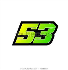 the number 55 in green and black colors on a white background with clippings