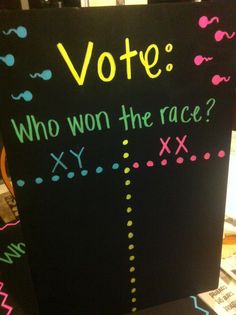 Voting Board for a Gender Reveal Party - Who Won the Race? Boy or Girl Chromosomes Car Gender Reveal Ideas, Car Gender Reveal, Pregnant Announcement, Racing Baby, Halloween Gender Reveal, Baby Shower Announcement, Gender Reveal Ideas, Baby Cooking