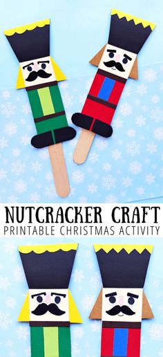 the nutcracker craft is made with popsicle sticks