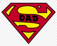 a superman logo with the word dad on it