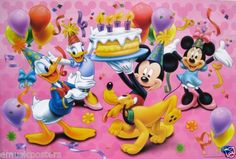 mickey mouse and friends celebrating their first birthday