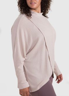 Our Curvy Waffle Pullover is the perfect for cool weather. This pull over has split front which would make it a perfect top to throw on after a workout or for those breastfeeding mothers. The cozy knit fabric is great for layering too. Ribbed cuffs and turtleneck Waffle knit pullover 60% Cotton/40% Polyester (has a bit of stretch) Color: Natural For best results, machine wash cold with like colors and tumble dry low. Approximate measurements: Armpit to armpit: 1X/2X 32", 2X/3X: 36" Length: 1X/ 2 Oversized Cotton Waffle Knit Tops, Cozy Cotton Waffle Knit Top, Beige Long Sleeve Waffle Knit Top, Cozy Waffle Knit V-neck Top, Oversized Waffle Knit V-neck Tops, Waffle Knit, Cozy Knits, Knitted Pullover, Chef's Jackets