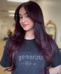 50 Shades of Burgundy Hair Color Trending in 2024 Deep Berry Hair Color, Plum Hair On Brown Skin, Dark Burgundy Purple Hair, Hair Color For Winter Palette, Burgendy Hair Color, Purple Burgundy Hair Color, Purple Burgundy Hair, Dark Cherry Hair Color, Deep Burgundy Hair Color