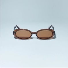 In Great Gently Used Condition - Comes With Blue Leather Case! Elegant Brown Oval Sunglasses, Classic Brown Oval Sunglasses, Transparent Sunglasses, Sunglasses Brown, Oval Sunglasses, Colored Sunglasses, Blue Leather, Leather Case, Brown Color