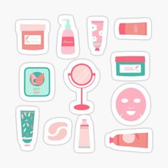 various types of beauty products sticker