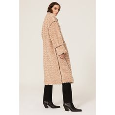 Off-white and brown faux shearling (100% Polyester). Coat. Long sleeves. Front button closure. 45.5" from shoulder to hemline. Imported. Cream Shearling Outerwear For Fall, Beige Shearling Fur Coat For Fall, Fall Beige Shearling Fur Coat, Cream Fur Coat With Faux Fur Trim For Fall, Cream Faux Fur Trim Coat For Fall, Cream Fur Coat With Faux Fur Lining For Fall, Cream Shearling Fur Coat For Fall, Faux Shearling Coat, Rent The Runway