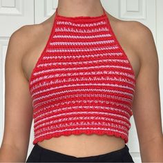 Brand: Urban Outfitters Size: Xs Color: Red/Lilac Condition: Brand New, Tag Removed As - Is Seen In Photos Fitted Cropped Crochet Top, Red Crochet Trim Tops For Spring, Red Tops With Crochet Trim For Spring, Spring Red Tops With Crochet Trim, Red Casual Crochet Lace Top, Red Crochet Lace Casual Top, Stretch Casual Crochet Halter Neck Top, Casual Stretch Crochet Halter Neck Top, Casual Halter Neck Crochet Top For Spring