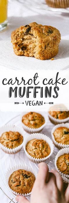 carrot cake muffins are sitting on a plate