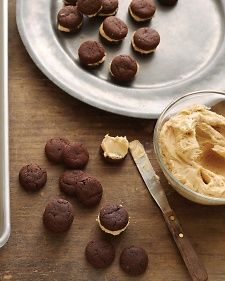 some cookies and peanut butter on a table