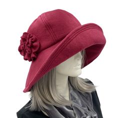 Wide Brim Winter Hats Women in Fleece | The Derby – Boston Millinery Flower Brooch Handmade, Wide Brim Hat Women, Bespoke Hats, Social Media Buttons, Ruffle Scarf, Hats Women, Brooch Handmade, Fleece Hat, Hat Style