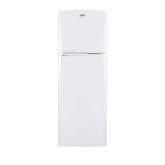 a white refrigerator freezer sitting on top of a white counter next to a wall