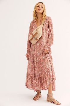 Feeling Groovy Maxi Dress | Free People Bougie Style, Flowy Floral Maxi Dress, Feeling Groovy, Bohemian Soul, Wrap Dress Short, Free Fashion, Spring Clothes, Boho Dresses, Simply Chic