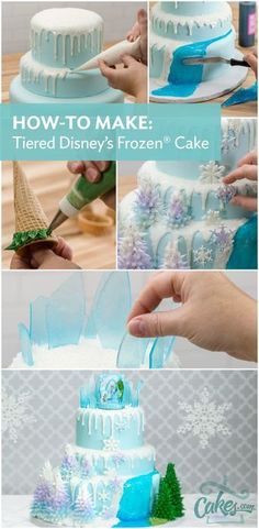 how to make tiered disney's frozen cake