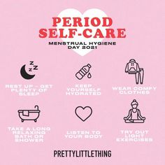 Period Selfcare, Period Pain Relief, Period Kit, Period Hacks, Feminine Health, Menstrual Health, Light Exercise