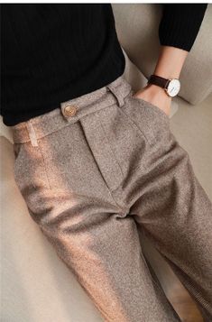 Casual Academia, Dark Academia Clothing, Women Trousers, Wide Leg Sweatpants, Pants Women Fashion, Office Attire, Casual Suit, Pencil Pants, Suit Pants