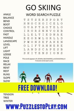 the word search is shown in this image with words and pictures to help you learn how to