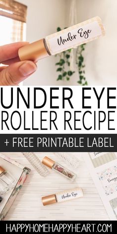 This roller blend is filled with the best essential oil for eye bags and the best oils for under eye wrinkles. It's super easy to make and 100% natural. Click here for this under eye essential oil roller recipe! Plus you can download a free printable label. #NaturalBeauty #EssentialOils #Rollerblend #FreePrintable Essential Oil Blends For Roller Bottles, Revive Essential Oil Roller Ball Recipes, Essential Oils For Under Eye Bags, Roller Oil Blends, Essential Oil Labels Diy Free Printable, Roller Ball Essential Oil Recipes, Under Eye Roller, Essential Oil Roller Blends, Oil Roller Blends