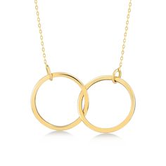 PRICES MAY VARY. INSPIRATION: 14k gold intertwined circles necklace symbolize union and loyalty. So, show her she completes you to the infinity. MATERIAL: Handcrafted with the highest quality US-sourced real gold. 14k solid gold is nickel-free, allergy-free, and lead-free. Real gold is a perfect choice that doesn’t oxidize, discolor or lose its shine. AUTHENTICITY CERTIFICATE: Made from 100% real gold with world-class craftsmanship and passed multiple quality checkpoints at every step. Each piec Sterling Silver Open Circle Jewelry In Yellow Gold, Fine Jewelry Gold Open Circle, Fine Jewelry In Gold With Open Circle Design, Gold Open Circle Fine Jewelry, Yellow Gold Open Circle Jewelry With Adjustable Chain, Fine Gold Jewelry With Open Circle Design, Fine Gold Jewelry In Open Circle Shape, 14k Gold Open Circle Fine Jewelry, 14k Gold Infinity Jewelry For Formal Occasions