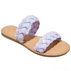 Women's Lucy Braided Slide Sandals - Lavender Size 9 Lucy Braided Slide Sandals Add Chic Style To Your Footwear Collection Braided Double Instep Straps For A Comfy Fit That Stays On Feet Open-Toe And Open-Back Design Offers Breezy, Cool Feel Slip-On Design Allows For Quick And Easy Wear New Without Box Material: Please See Photos For Materials Tag Colors May Slightly Vary From Photography Lighting Take Your Time When Looking At The Pictures Please Look All Pictures Accept Good Offers Thank You F Casual Purple Sandals For Spring, Purple Slide Sandals For Summer, Purple Slide Sandals For Spring, Purple Summer Sandals For The Beach, Purple Sandals For Beach In Spring, Purple Summer Beach Sandals, Casual Purple Sandals For Vacation, Purple Slip-on Beach Sandals, Purple Slip-on Sandals For Summer