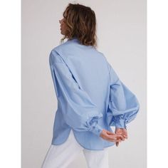 Discover Timeless Style and Comfort Embrace a blend of casual elegance and comfort with our Women's Elegant Cotton Lantern Sleeve Blouse. Designed for the fashion-conscious yet comfort-seeking woman, this blouse is perfect for those who appreciate a touch of sophistication in their everyday wear. Whether you're heading to a casual brunch or an evening outing, this top is your go-to choice for any spring or summer occasion. Exquisite Features Our blouse boasts a range of features that make it special: Straight Clothing Patterns: The clean and straight cut ensures a flattering fit for all body types. Natural Fiber Composition: Made with 91% to 95% cotton, it offers both durability and breathability. Charming Lantern Sleeves: The lantern sleeves add a touch of elegance and uniqueness. Conveni Blouse Designed, Lantern Sleeved Blouses, Straight Clothes, Button Decorations, Back Women, Lantern Sleeve, Cotton Blouses, Lantern Sleeves, Casual Elegance