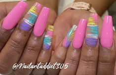 Spring Coffin Nail Ideas, Spring Nail Ideas, 2024 Nails, Sassy Nails, Nail Art Gel, Fancy Nails Designs, Nails Design With Rhinestones, Vibrant Nails