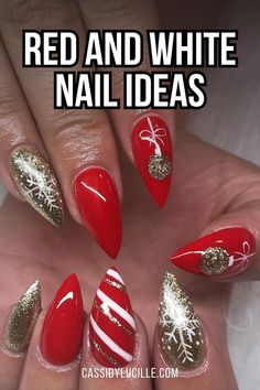 Deck your nails with festive charm! Discover the top 17 red and white nail ideas to complement your holiday looks. Don't forget to decorate yourself this season. See these inspiring red and white Christmas nails now! Red And White Nail Ideas, Red And White Christmas Nails, Santa Hat Nails, White Nail Ideas, White Christmas Nails, Holiday Nails Easy, Red And White Nails, White Coffin Nails, Bears Nails