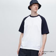 Oversized Half Sleeve Raglan T-Shirt Raglan Tshirt, Tshirt Oversized, Uniqlo Men, Black T Shirts, Color Block Design, T Shirt Oversize, Raglan Tee, Casual Sporty, T Shirt Oversized