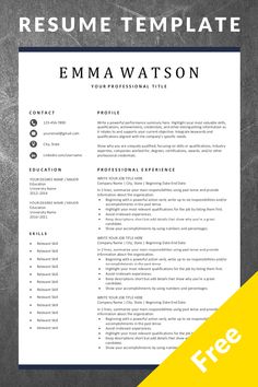 a professional resume template with an image of a person in the background and text that reads,