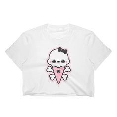 Pastel Goth Crop Tops Kawaii Ice Cream Cone Shirts Soft Trendy Pink Skull Print Top, Trendy Pink Tops With Skull Print, Trendy Pink Top With Skull Print, Cute White Crop Top For Streetwear, Pastel Goth Cotton Short Sleeve Tops, Cute Pink Cropped T-shirt, Cute Cropped Pink T-shirt, Cute Short Sleeve Crop Top With Funny Print, Pink Cotton Pastel Goth Top