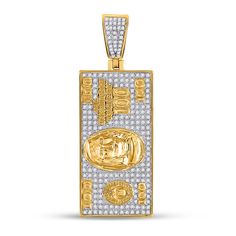 You're looking at the real deal, 100% authentic 10K yellow gold round diamond hundred bill money charm pendant. This is a must-have for any savvy jewelry collector or anyone who just loves high end bling. At 5/8 cttw, this bad boy is packing some serious diamonds that will have all your friends green with envy. So don't wait any longer, order yours today and be prepared to show it off! PRODUCT DETAILS:Metal Type: 10kt Yellow Gold Approx. Gram Weight: 6.75 Total Gemstone Carat Weight: 5/8 Primary Gem Setting, Diamond Initial Necklace, Evil Eye Pendant, Diamond Fashion, Solid Metal, Everyday Jewelry, Jewelry Gift Box, Gold Pendant, Round Diamond