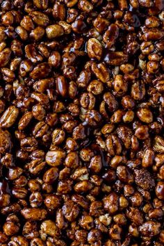 close up view of roasted nuts