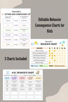 Behavior Consequence Chart Editable, Kids ABC Behavior Chart Printable, Toddler Behavior Management Reward Consequence Chart, Kids Consequence Chart, Behavior Sticker Chart Printable, Behavior Sticker Chart, Ready To Learn Behavior Chart, Toddler Behavior Management, Home Behavior Charts, Behavior Consequences