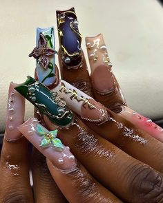 maximalist inspo!!   ⏰ 2 hours 15 mins 💌 took inspo from pinterest  tags: #nailinspo #maximalistnails #londonontarionails #londonnails #gelx #maximalist #uwo #westernu London Nails, Nail Inspo, Ontario