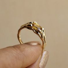 Ring Casting Ideas, Wax Cast Jewellery, Wax Carved Ring, Organic Engagement Rings, Cute Engagement Rings, Future Engagement Rings, Carved Ring, Dream Engagement Rings