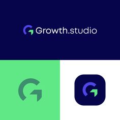 the logo for growth studio, which is designed to look like it has an arrow pointing up