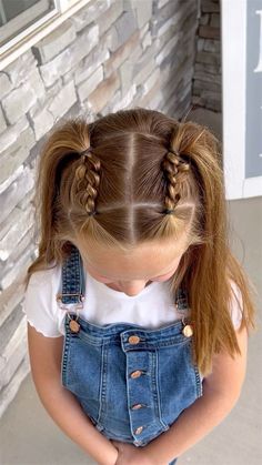 Tk Hair Styles, Cute Hairstyles For Preschoolers, Hair For Dance Pictures, Fall Picture Day Hairstyles For Kids, Hair Styles For Short Hair Girls Kids, Preschool Hair Styles, Hairstyles For Girls Kids Short Hair, Cute Hairstyles For Thinner Hair Kids, First Day Of Preschool Hairstyles