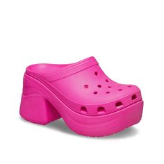 Crocs-Siren Platform Clog Elevate your casual fits with the Siren clog from Crocs. The chunky platform and heel bring a quirky touch, while the Iconic Crocs Comfort design ensures support and comfort. Trendy Clogs With Platform And Wedge Heel, Trendy Synthetic Wedge Heel Clogs, Trendy Platform Clogs With Wedge Heel, High Heel Synthetic Clogs With Chunky Platform, Trendy Synthetic Clogs With Chunky Platform, Trendy Platform Clogs With Synthetic Material, Trendy Clogs With Chunky Platform And Wedge Heel, Trendy Synthetic Platform Clogs, High Heel Synthetic Platform Clogs