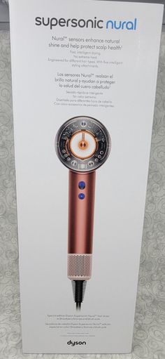 Dyson Supersonic Nural Hair Dryer - Strawberry Bronze w/Special Edition Storage Case Dyson described the new Dryer as "Auto-adapts to enhance natural shine and protect scalp health. Fast, intelligent drying. No heat damage. Learns your go-to styling preferences. Five Intelligent attachments." Item is Brand New / Sealed Package includes: - Supersonic Nural Hair Dryer - Strawberry Bronze - Wave+Curl Diffuser - Gentle air attachment - Styling Concentrator - Wide-tooth Comb - Flyaway Attachment - Special Edition Storage Curl Diffuser, Supersonic Hair Dryer, Dyson Supersonic, Waves Curls, Scalp Health, Wide Tooth Comb, Heat Damage, No Heat, Storage Case